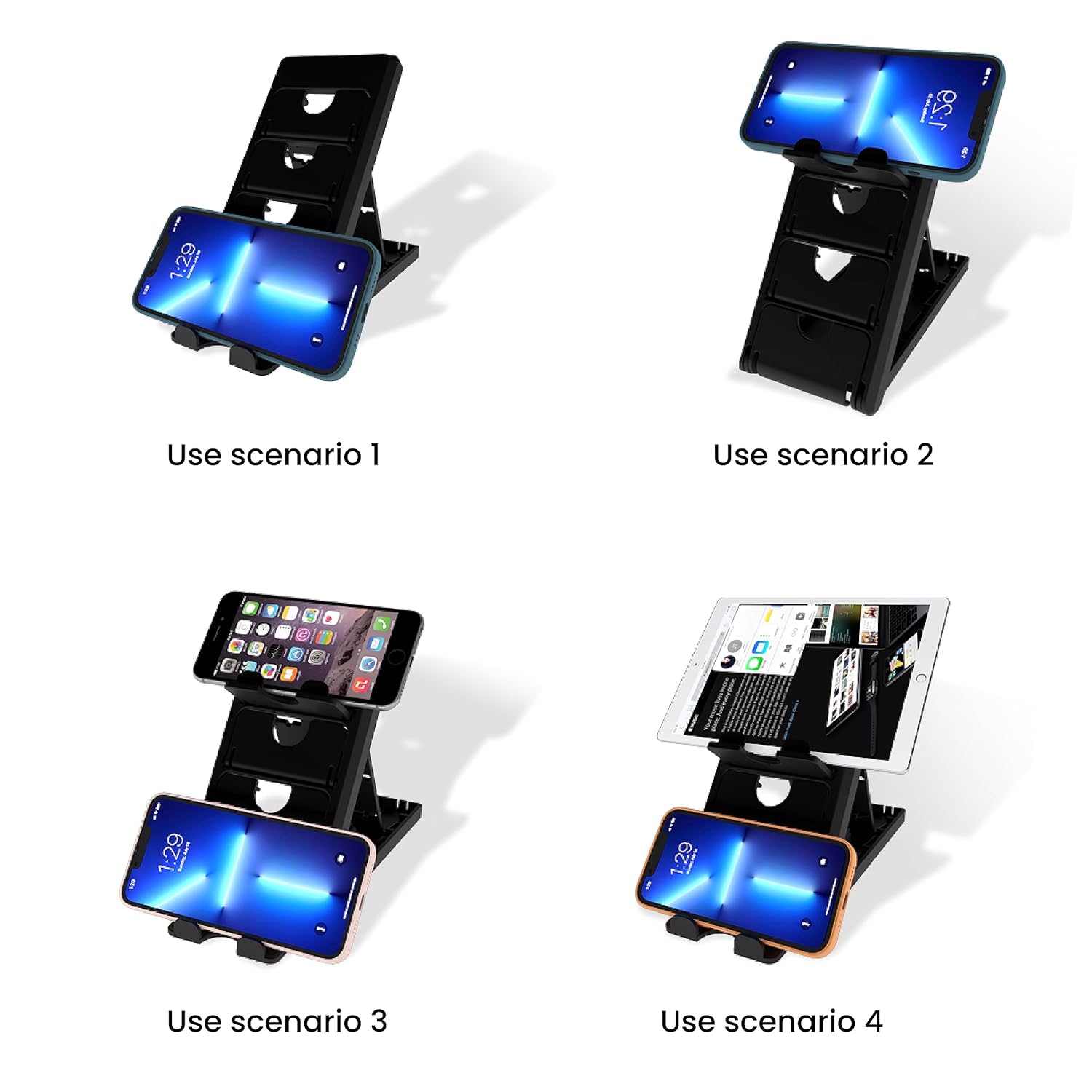STRIFF Foldable Smartphone Stand – Tabletop Mobile & Tablet Holder for Hands-Free Viewing